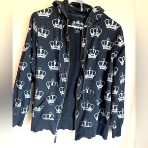 SOLD***Vintage black zip up hoodie S